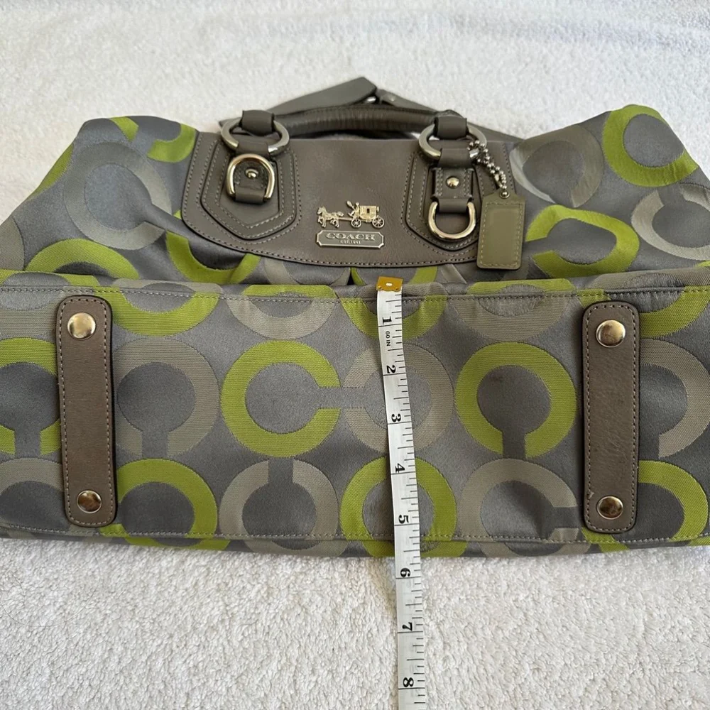 Coach Medium Gray and Green Handbag